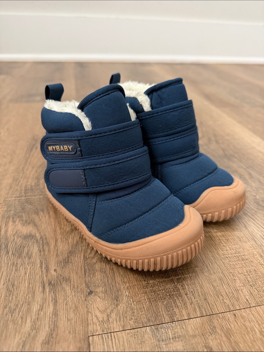MYBABY Toddler Navy Fleece Lined Winter Boots Size 26